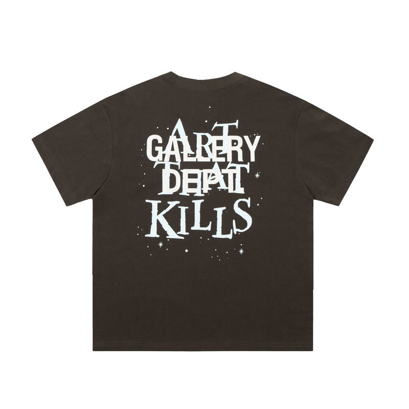 Gallery Dept T-shitrs Men's Vintage Summer Vintage Print Short Sleeves